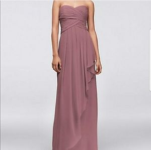 David's Bridal Quartz Strapless bridesmaid dress
